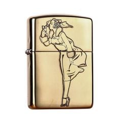 Zippo Khắc Nổi Cô Gái Chống Gió Windproof ZN95