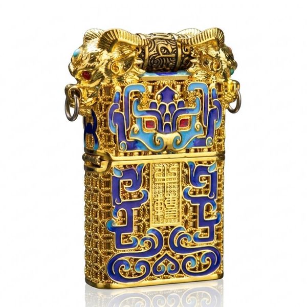 Zippo Bọc Lưới Vàng Sơn Mài Con Quay Thần Thú ZN378
