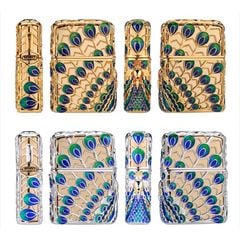 Zippo Bọc Vàng Chủ Đề Khổng Tước Phú Quý ZN359