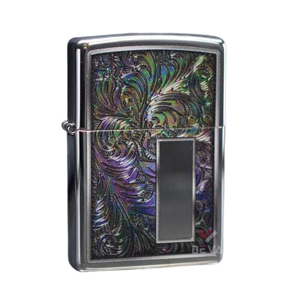 Zippo Mỹ chính hãng đen bóng hoa văn Colorful Venetian Z387
