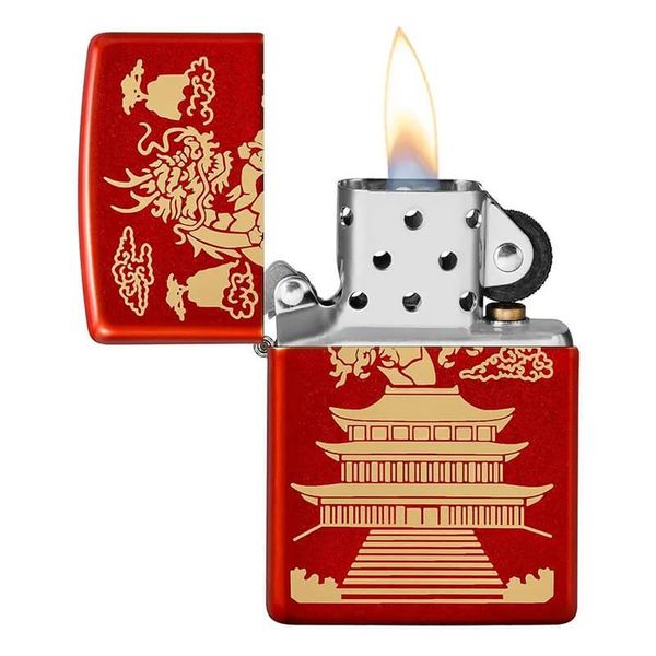Zippo Sơn Đỏ Chủ Đề Á Đông Eastern Design Z104
