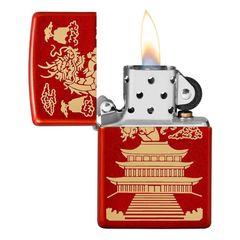 Zippo Sơn Đỏ Chủ Đề Á Đông Eastern Design Z104