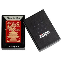 Zippo Sơn Đỏ Chủ Đề Á Đông Eastern Design Z104