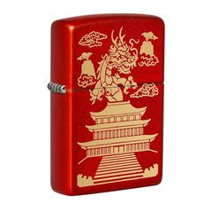 Zippo Sơn Đỏ Chủ Đề Á Đông Eastern Design Z104