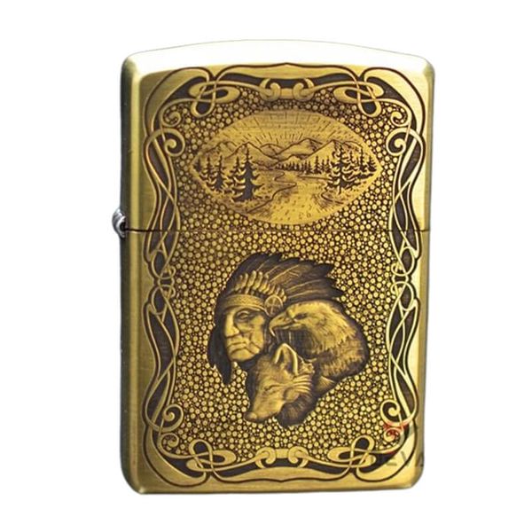 Zippo khắc Thổ Dân rừng xanh bản Armor  ZD06