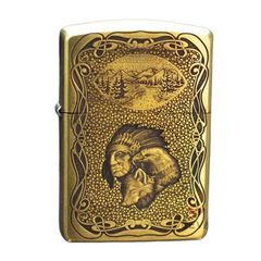 Zippo khắc Thổ Dân rừng xanh bản Armor  ZD06
