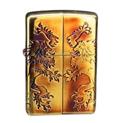 Zippo Đồng Cháy Khắc Sâu Sư Tử Hoàng Gia ZN07