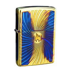 Zippo Đồng Cháy Khắc Nổi Vòng Xoáy Logo Zippo ZN305