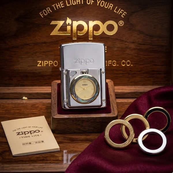 Zippo 2001 Gắn Đồng Hồ Cổ 3 Mặt Thay Thế – Tuyệt Tác Cơ Khí Độc Bản C59