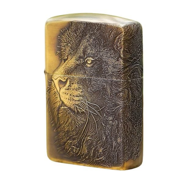 Set Zippo Armor Khắc Nổi Sư Tử 3D ZD62
