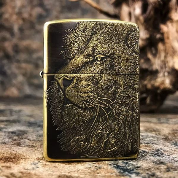 Set Zippo Armor Khắc Nổi Sư Tử 3D ZD62