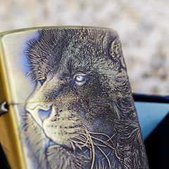Set Zippo Armor Khắc Nổi Sư Tử 3D ZD62