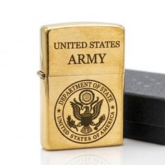 Zippo Vàng Khắc CNC Logo Bộ Ngoại Giao Hoa Kỳ ZK170