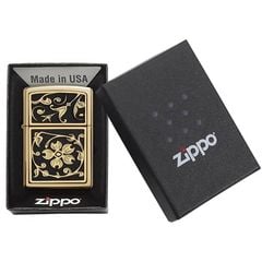 Zippo ốp emblem hoa văn dày Z272