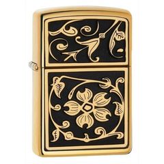 Zippo ốp emblem hoa văn dày Z272