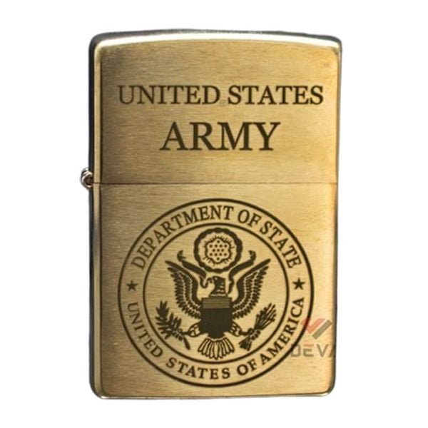 Zippo Vàng Khắc CNC Logo Bộ Ngoại Giao Hoa Kỳ ZK170