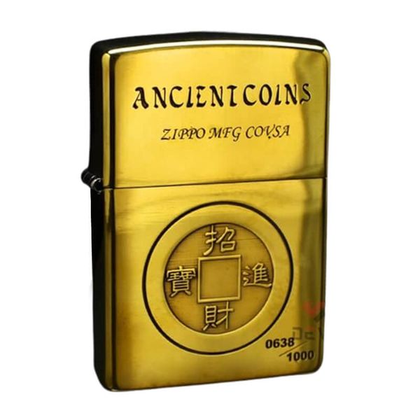 Zippo Khắc Đồng Tiền Phong Thủy Ancient Coins ZN41