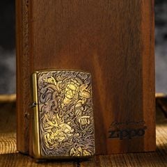 Set Zippo Armor Khắc Nổi 3D Thần vs Rồng ZD71