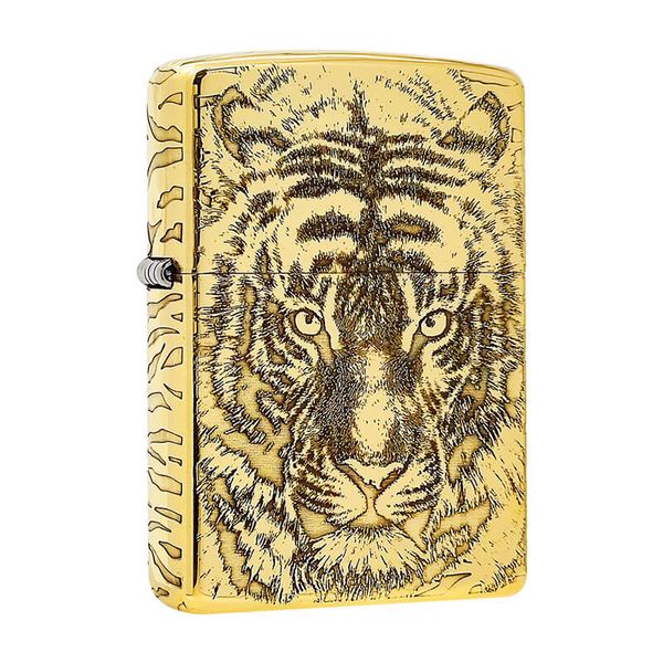 Zippo Khắc Hình Hổ Rình Mồi ZN154