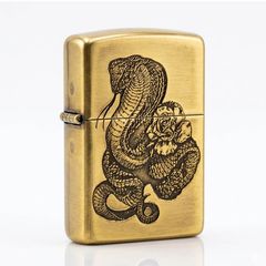Zippo Armor Khắc Sâu Rắn Hổ Mang Chúa ZD72