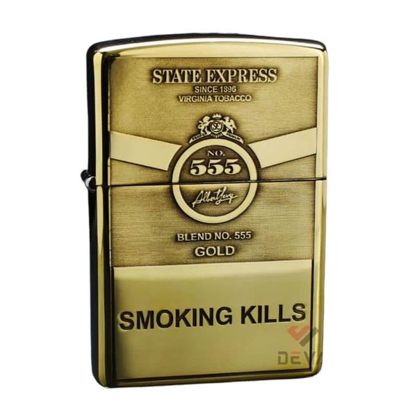 Zippo Khắc Sâu Chủ Đề Thương Hiệu Thuốc Lá 555 ZK58