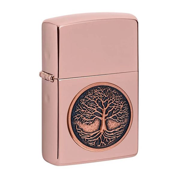 Tìm Zippo Vàng Hồng Ốp Emblem Cây Sự Sống Tree Of Life Z152