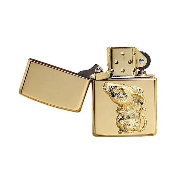 Zippo ốp Emblem Hình Chuột ZN219