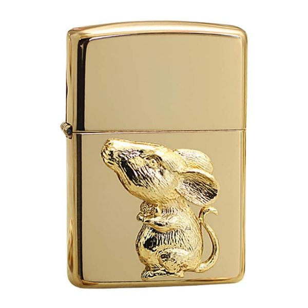 Zippo ốp Emblem Hình Chuột ZN219