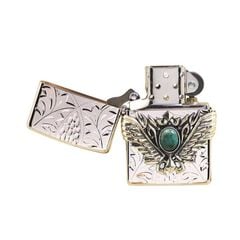 Zippo mạ vàng hoa văn chìm ốp Emblem Cổ Ngọc ZN318