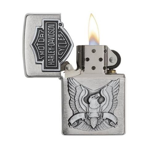 Bật Zippo Mỹ chính hãng ốp Emblem Harley Davidson Z94