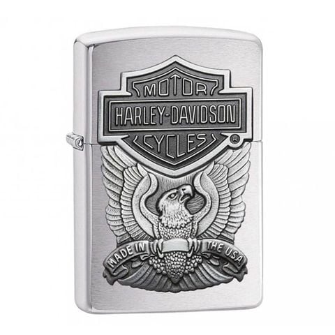 Bật Zippo Mỹ chính hãng ốp Emblem Harley Davidson Z94