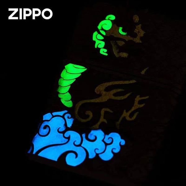 Zippo Vỏ Dày Ốp Nổi Kỳ Lân Đầu Rồng ZN84