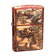 Zippo Ốp Emblem Khắc Nổi Hình Rồng Cầm Châu ZN225