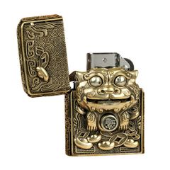 Zippo Ốp Hình Thú Ăn Tiền Mang Tài Lộc ZN101