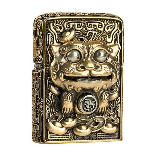 Zippo Ốp Hình Thú Ăn Tiền Mang Tài Lộc ZN101