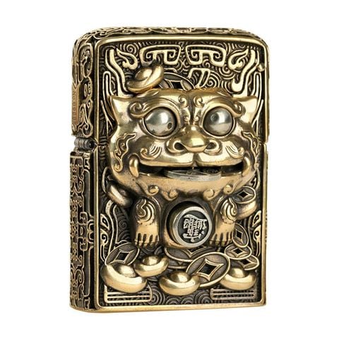 Zippo Ốp Hình Thú Ăn Tiền Mang Tài Lộc ZN101