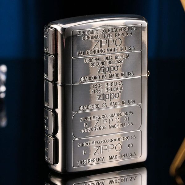 Zippo Ốp Lệch Emblem Mộc Đáy Zippo Qua Các Thời Kỳ ZN83