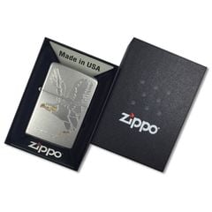 Zippo Mạ Satin Khắc Hình Đại Bàng Cách Điệu Eagle Z41