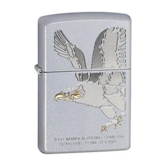 Zippo Mạ Satin Khắc Hình Đại Bàng Cách Điệu Eagle Z41