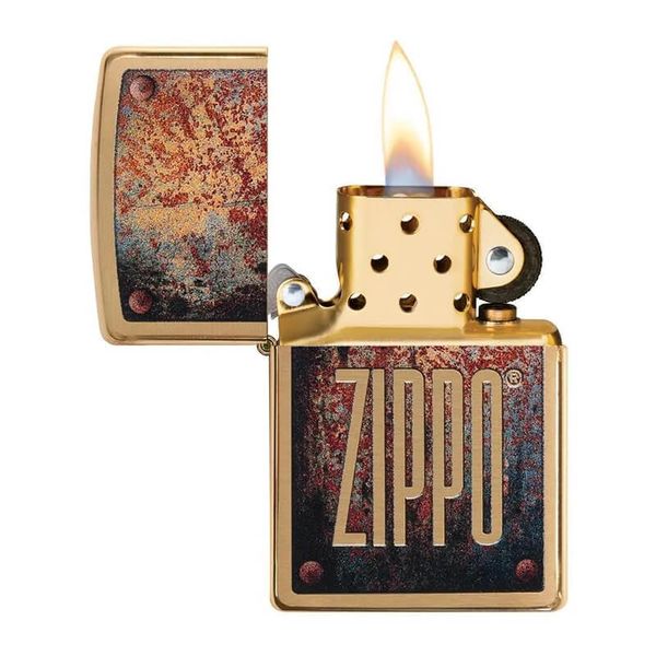 Zippo Mỹ chính hãng chủ đề mô phỏng Rusty Plate Design Z280