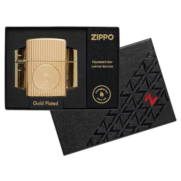 Zippo Armor Kỷ Niệm Ngày Sinh Nhà Sáng Lập Zippo Gold Plate Founder's Day Z16 Collectible