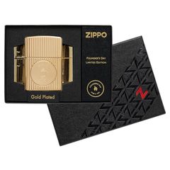 Zippo Armor Kỷ Niệm Ngày Sinh Nhà Sáng Lập Zippo Gold Plate Founder's Day Z16 Collectible