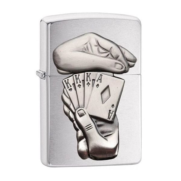 Bật lửa Zippo Mỹ chính hãng bàn tay chơi bài Full House Z56