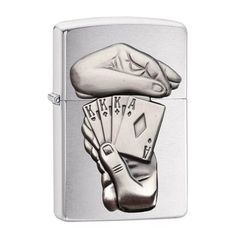 Bật lửa Zippo Mỹ chính hãng bàn tay chơi bài Full House Z56
