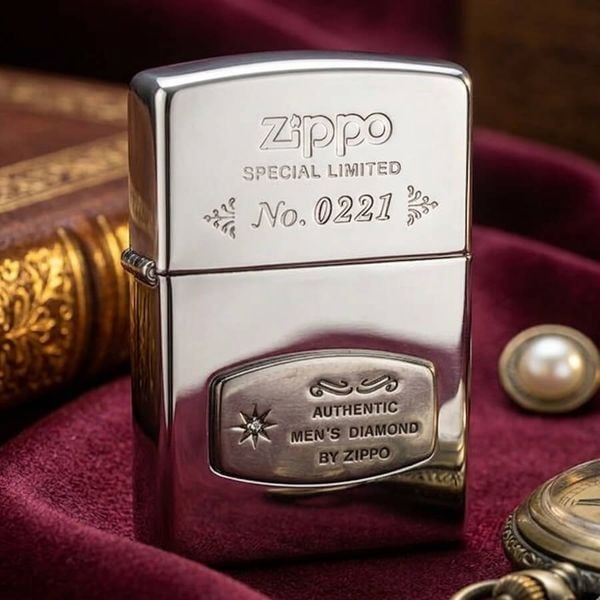 Zippo 1995 Emblem Gắn Kim Cương, Đời XI La Mã, Thiết Kế Sang Trọng Đẳng Cấp C72