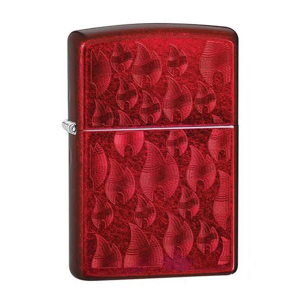 Zippo sơn đỏ in hình ngọn lửa chìm Z276