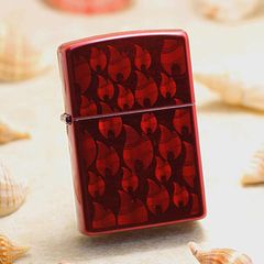 Zippo sơn đỏ in hình ngọn lửa chìm Z276