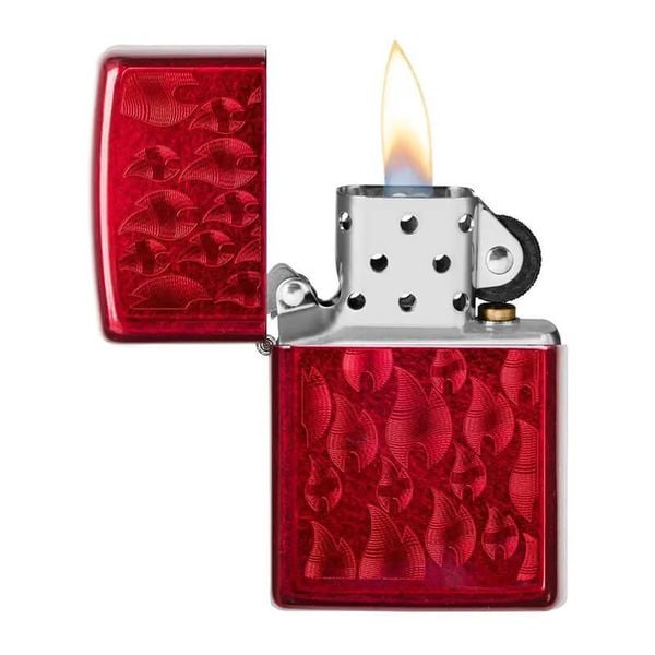 Zippo sơn đỏ in hình ngọn lửa chìm Z276