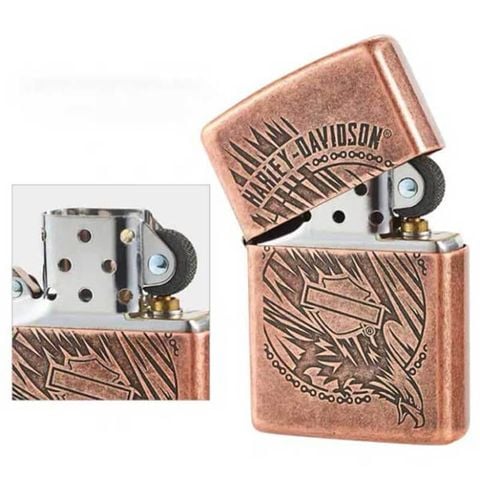 Zippo Mỹ chính hãng mạ đồng đỏ Harley Davidson Z305