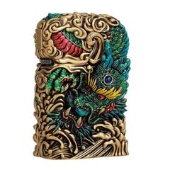 Zippo Ốp Tượng Thanh Long Và Vòng Xoay Phong Thủy ZN86